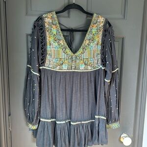 Free People Much Love Embroidered Tunic